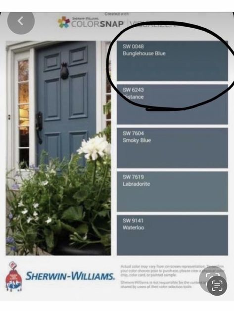 Exterior House Colors With Blue Door, Blue Front Door Black Shutters, Navy Blue Front Door White House, Blue Front Door Colors With Red Brick, Moody Blue Front Door, Steel Blue Front Door, Blue Gray Front Door Sherwin Williams, Gray Doors And Trim, Blue Exterior Door Colors