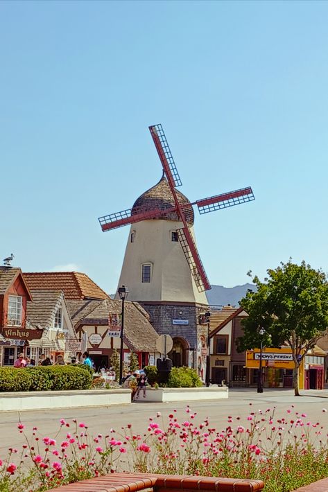 european style summer #summer #summeraesthetic #summerbucketlist #california #solvang #vacationmood #euopesummer #summerdays #californiatravel #aesthetic #westcoast #sunny #roadtrip #travel Solvang California Aesthetic, Solvang California, Santa Ynez Valley, Round Tower, Places In California, Vacation Mood, Santa Ynez, California Travel Road Trips, Hans Christian Andersen