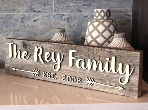 Reclaimed Wood Family Sign | Easy Reclaimed Wood Sign DIY | CraftCuts.com Family Signs Diy, Lake Crafts, Porch Boards, Wood Numbers, Wood Lettering, Wooden Family Signs, Primitive Wood Signs, Wood Family, Wooden Family