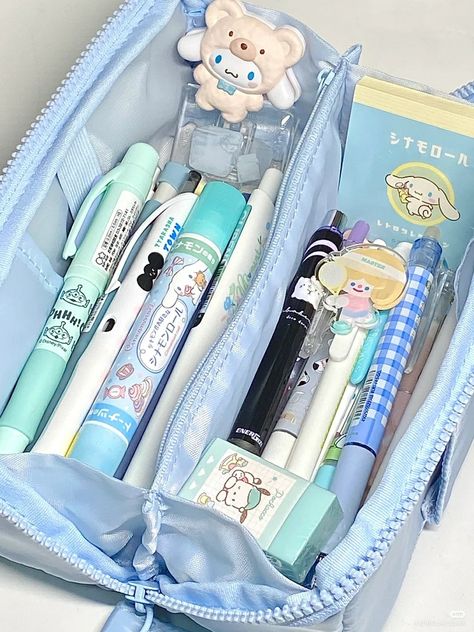 Cinnamoroll Stationary, Korean School Supplies, Hello Kitty School Supplies, Stationary School Supplies, Soft Room, Hello Kitty School, Pens Cute, Cool Stationary, Pretty School Supplies