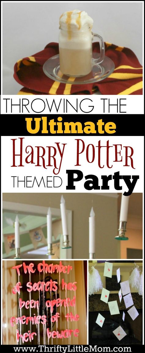 Throwing the Ultimate Harry Potter Themed Party » Thrifty Little Mom Harry Potter Motto Party, Harry Potter Weihnachten, Baby Harry Potter, Harry Potter Themed Party, Harry Potter Halloween Party, Cumpleaños Harry Potter, Harry Potter Bday, Birthday Party Snacks, Harry Potter Baby Shower