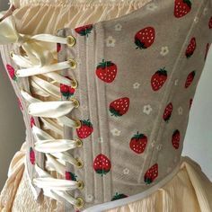 The Cardigans, Look Retro, Historical Fashion, Corsets, Corset Top, Cute Fashion, Pretty Dresses, Aesthetic Clothes, Strawberries