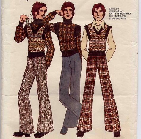 70s Fashion Men, 70s Mens Fashion, 70s Inspired Outfits, Outfits 70s, 60s 70s Fashion, 70s Inspired Fashion, 70s Outfits, Sweater Vests, 70’s Fashion