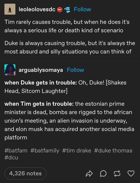 Tim Drake Tumblr, Tim Drake Headcanon, Batfam Tumblr, Batfamily Headcanons, Bat Family Headcanons, Only In Gotham Tumblr Posts, Batfam Textposts, Batfamily Funny, Wayne Family