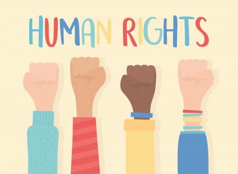 Human rights, raised hands in fist gestu... | Premium Vector #Freepik #vector #people #hand #hands #color Gender Equality Poster, Raised Hands, Vector People, Human Right, Branding Design Logo, Black Lives, Human Rights, Black Lives Matter, Art Room