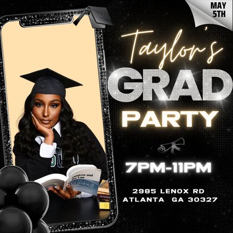 Excited to share the latest addition to my #etsy shop: Graduation Party, Graduation Flyer, Editable Template, Graduation Invitation, Congrats to the Grad flyer, Black, Grad Party Flyer https://etsy.me/40mAhDZ #peopleportrait #graduationflyer #diygradflyer #thegraphicbe Canva Graduation Ideas, Digital Graduation Party Invitations, Graduation Party Flyer Design, Graduation Flyer Design Ideas, Digital Graduation Invitations, Graduation Party Ideas Black People, Graduation Flyer Design, Graduate Invitations, Graduation Party Invitation Ideas