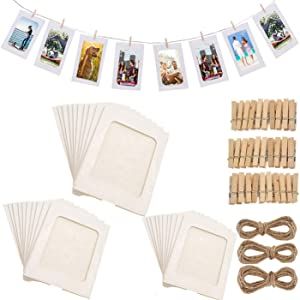 Fashion HW 30PACK Paper Photo Frames 10x15 cm Paper Picture Frame with Wooden Clips and String Hanging Cardboard 4x6 Photo Frame Set for Home Wall Decor (White) : Amazon.co.uk: Home & Kitchen Cardboard Photo Frame, Paper Picture Frames, Clip Picture Frame, Paper Picture, Picture Frame Sizes, 4x6 Picture Frames, Album Diy, Diy Picture Frames, Paper Photo