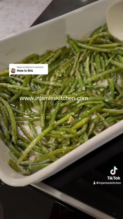 Famous Green Beans - In Jamie's Kitchen Pioneer Woman Green Beans, Cottage Cheese Bowls, High Protein Chicken, Easy Green Beans, Side Dishes Veggies, Instagram Recipes, Veggies Side Dishes, Cooking Green Beans, Chicken Parmigiana