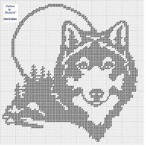 Free Wolf Cross Stitch Patterns, Wolf Cross Stitch Pattern Free, Wolf Cross Stitch, Crochet Wolf, Modele Pixel Art, Animal Cross Stitch Patterns, Plastic Canvas Patterns Free, Cross Stitch Animals, Plastic Canvas Crafts