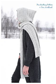 Scarf Hoodie Pattern, Knitted Scarf With Hood, Hoodie Scarf Knitting Pattern, Knit Cloak Pattern Free, Knot Scarf Pattern Free, Knit Cloak Pattern, Hood Scarf Knitting Pattern, Knitted Hooded Scarf Pattern Free, Knit Hood Pattern Free