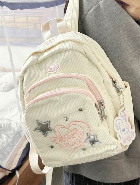 Tas Korea Aesthetic, Tas Aesthetic, Cute School Bags, Stylish School Bags, Aesthetic Backpack, Kawaii Bags, My Style Bags, Aesthetic Bags, Bags Pink