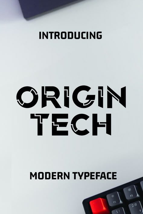 Origin Tech is a modern typeface inspired from technologies, this display font have a beginning and ending alternate and also have some swashes will make your design perfect. Origin Tech designed for modern project theme, perfect for game/app design, logo design, poster, advertising and many more Design Agency Logo, Game App Design, Logo Design Ideas Creative, Logo Types, Game Font, Project Theme, Agency Logo, Poster Advertising, Modern Typeface