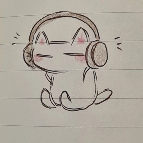 Cat༚✧˳⁺🎧 tattoodesignsidea Draw A Cat, Doodle Design, Cat Doodle, Cat Sketch, Cat Cat, Pencil Drawing, Funny Cat, A Cat, To Draw