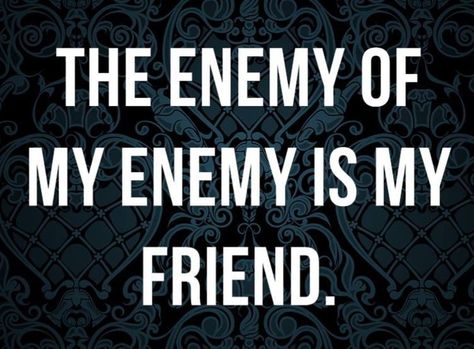 The enemy of my enemy is my friend-Proverb My Best Friend Is Friends With My Enemy, I'm Not Your Enemy Quotes, Warning Quotes Enemies, Im Not Your Enemy, Cause All Of My Enemies Started Out Friends, Enemy Quotes, The Enemy Of My Enemy Is My Friend, Crazy Ex Wife, Aaliyah Quotes