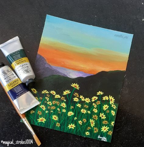 Art Jamming Ideas Easy, Cute Art Projects, Mini Canvases, Scenery Painting, Acrylic Painting Flowers, Brown Art, Mini Canvas, Painting Art Projects, Hand Painting Art