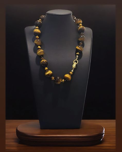 This exquisite AAA-graded Tiger Eye stone is truly captivating! Paired with 14k gold-plated beads, it transforms into a unique work of art. Tiger Eye Stone, Eye Stone, Tiger Eye, 14k Gold, Plating, Beads, Stone, Gold, Quick Saves