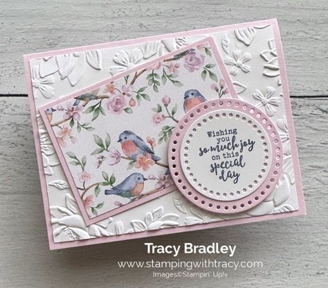 Stampin' Up! Flight & Airy Designer Series Paper - Stamping With Tracy Bird Birthday Cards, Father's Day Craft Ideas, Designer Paper Cards, Card Decoration, Hand Made Greeting Cards, Bday Cards, Making Greeting Cards, Spring Cards, Embossed Cards