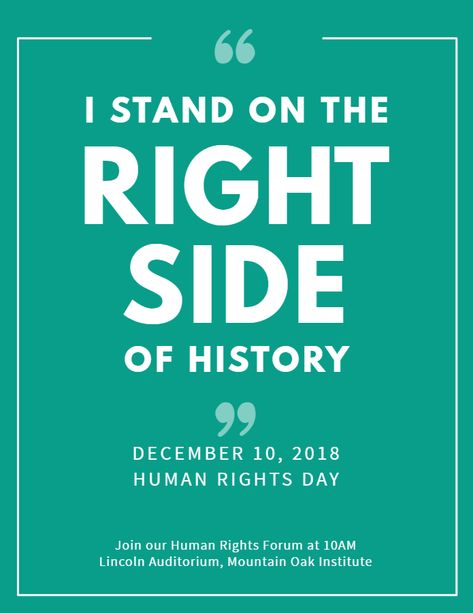 Human rights day quote poster template Women's Rights Posters, Human Rights Poster, Earth Day Slogans, Equality Poster, Human Rights Quotes, Social Awareness Campaign, Posters Background, Fun Templates