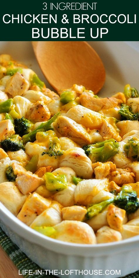 3 Ingredient Lunch Ideas, Bubble Up Recipes Chicken, Baked Chicken And Broccoli Recipes Healthy, 5 Or Less Ingredient Recipes, Easy 3 Ingredient Recipes Dinners, 3 Ingredient Meals Healthy, Easy Chicken And Broccoli Recipes Simple, Few Ingredient Casseroles, Quick And Easy Meals For Dinner 3 Ingredients