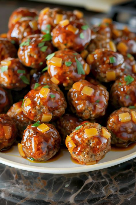 Hawaiian Meatballs: A Tropical Flavor Adventure - Pinterest Hawaiian Orderves, Tiki Appetizers, Hawaiian Christmas Dinner, Hawaiian Finger Foods, Hawaiian Appetizers Luau Food, Hawaiian Meatballs And Rice, Hawaiian Meatballs Crockpot, Hawaiian Thanksgiving, Hawaiian Appetizers