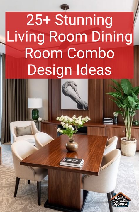 25+ Stunning Living Room Dining Room Combo Design Ideas Dining Room Design Ideas, Living Room Dining Room Combo, Cozy Nooks, Dining Room Combo, Lighting Color, Elegant Furniture, Functional Space, Cozy Nook, Room Design Ideas