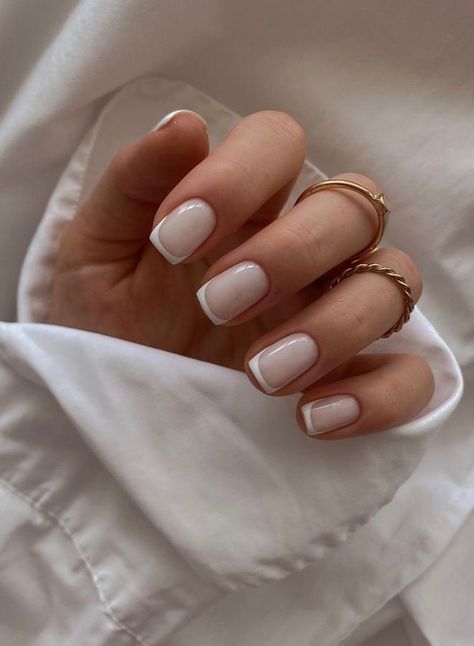 Short French Winter Nails 2023-2024 21 Ideas French Winter Nails, Fresh Summer Nails, Fresh Nail, Gel Nails French, Aesthetic Nail, Nail Goals, Short French, Elegant Nail, Hello Nails