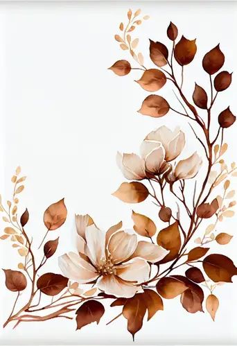 Background Images Brown, Brown Flower Background, Brown Floral Background, Brown Background Design, Flower On White Background, Flower Bouquet Png, Modern Watercolor Art, Flower Brown, Floral Graphics