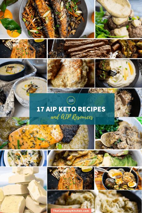 Looking for AIP Keto recipes? I've got the ultimate collection here -- everything from breakfast to dinner, and even a bonus dessert. You don't have to deprive yourself on an autoimmune keto protocol, and this collection of recipes is the proof! | The Castaway Kitchen Aip Keto, Aip Diet Recipes, Aip Breakfast, Autoimmune Recipes, Aip Paleo Recipes, Autoimmune Diet, Keto Diet List, Creamy Chicken Soup, Keto Recipes Breakfast