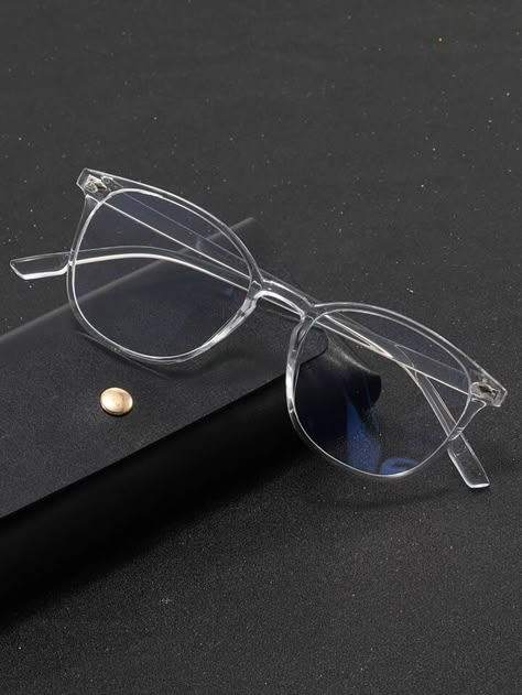 Glasses Transparent Frame, Glasses Frames Ideas, Glasses Ideas Men, Transparent Glasses Frames Men, White Glasses Frames For Women, Frames For Glasses For Women, Transparent Glasses Aesthetic, White Glasses Aesthetic, Fake Glasses Aesthetic