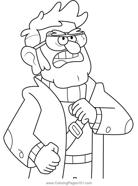 Stanford Pines Gravity Falls Coloring Page Gravity Falls Coloring Pages, Gravity Falls Characters, Stanley Pines, Stanford Pines, Simpsons Drawings, Fall Drawings, Desenhos Gravity Falls, Products Photography, Gravity Falls Art