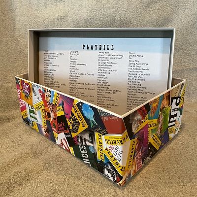 Playbill Storage Ideas, Playbill Collage, Playbill Display Ideas, Collage Storage, Broadway Collage, Playbill Display, The Book Of Mormon, Amazon Prime Day, Nordstrom Anniversary Sale