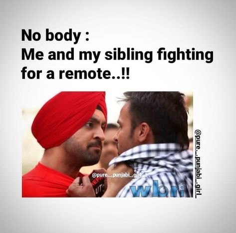 Punjabi Funny Quotes, Sibling Memes, Punjabi Jokes, Punjabi Funny, Desi Jokes, Bollywood Funny, Funny Baby Memes, Baby Memes, Funny Images Laughter