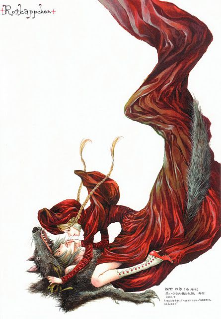 Red Riding Hood and the Wolf Red Riding Hood Wolf, Red Riding Hood Art, Red Ridding Hood, Red Rising, Tsukiji, Werewolf Art, Red Wolf, Wolf Spirit, Big Bad Wolf