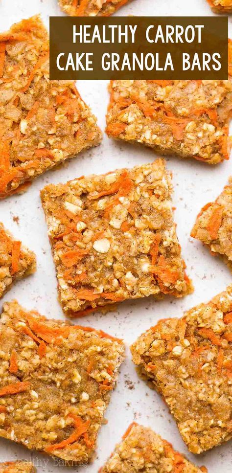 Granola Bars For Kids, Low Calorie Granola Bars, Clean Eating Granola, Carrot Cake Granola, Low Calorie Granola, Healthy Homemade Granola Bars, Granola Calories, Sweets Healthy, Homemade Granola Bars Healthy