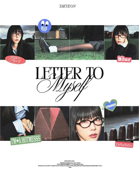 Taeyeon ‘Letter to Myself’ Poster Designs ➡️ scroll for more #taeyeon #kpop #graphicdesign #graphicindex #posterdesign Title Cards Design, Aesthetic Brand Design, Editing Inspo Kpop, Graphic Kpop Poster, Folded Poster Design, Kpop Photoshop Edits, Kpop Poster Template, K Pop Graphic Design, A Letter Aesthetic