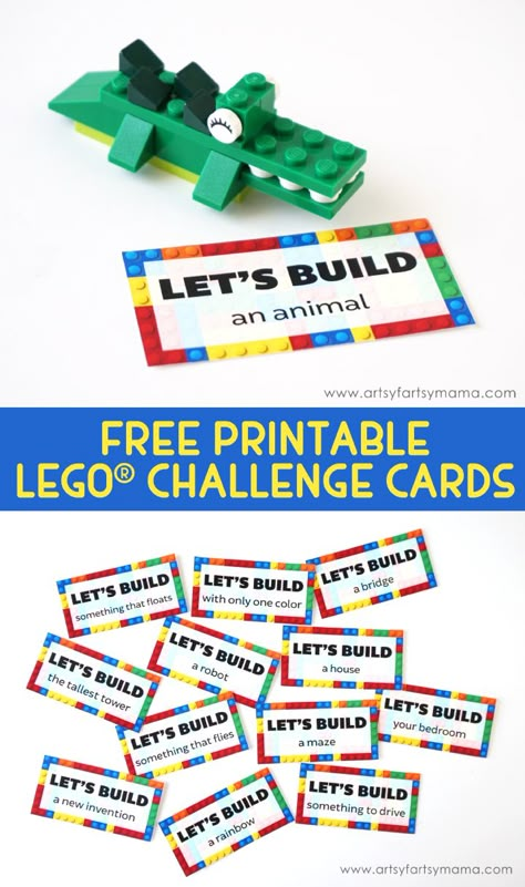 Lego Challenge Cards, Lego Classroom, Lego Therapy, Stem Bins, Lego Camp, Lego Learning, Lego Challenge, Lego Education, Lego Theme