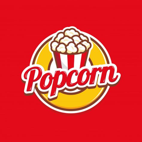 Logotipo de palomitas de maíz Vector Pre... | Premium Vector #Freepik #vector #logo #comida #caja #dibujos-animados Popcorn Illustration, Popcorn Logo, Popcorn Posters, Popcorn Stickers, Man Animation, Fish Background, Super Snacks, Zestaw Ikon, Beach Bar