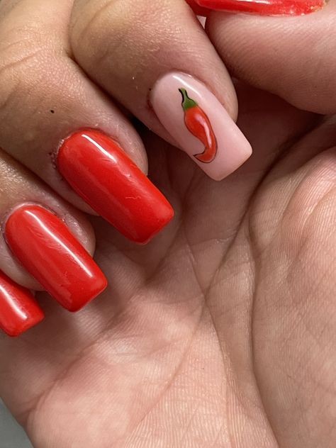 Hot Pepper Nails, Red Hot Chili Peppers Nail Art, Chili Nail Art, Chili Pepper Nail Art, Red Hot Chili Peppers Nails, Chilli Nail Art, Pepper Nail Art, Chili Pepper Nails, Chilli Nails