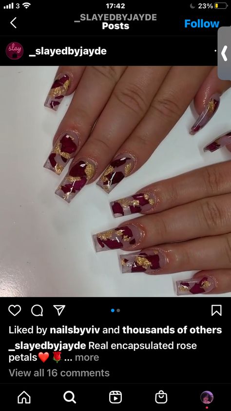 Rose Petal Nails Acrylic, Rose Petal Nails, Petal Nails, Nail Business, Bling Acrylic Nails, Nails Acrylic, Rose Petals, Maquillaje De Ojos, Nail Inspo