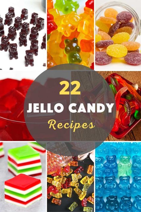 The best Jello Candy recipes all in one place! Here are 22 easy and delicious Jello Gummies Recipe, Candy Mold Recipes, Jello Candy Melts, Jello Gigglers, Jello Candy Recipe, Jello Fruit Snacks, Jello Gummy Bears, Jello Gummies, Jelly Candy Recipe