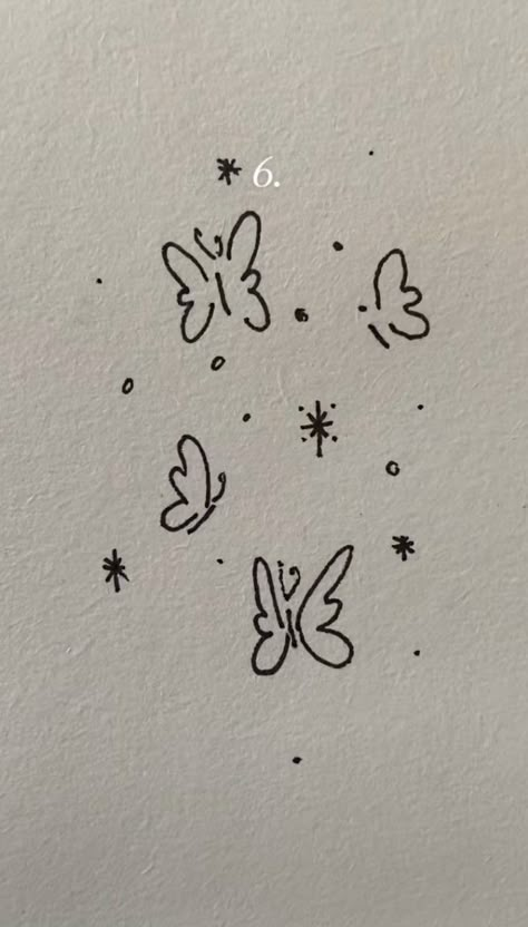 Simple Doodles Butterfly, Simple Cute Flower Drawings, Little Cute Doodles, Cute Drawings For Her, Easy Cute Doodles, Hand Doodles, Cute Easy Doodles, Easy Doodle Art, Bullet Journal Design Ideas