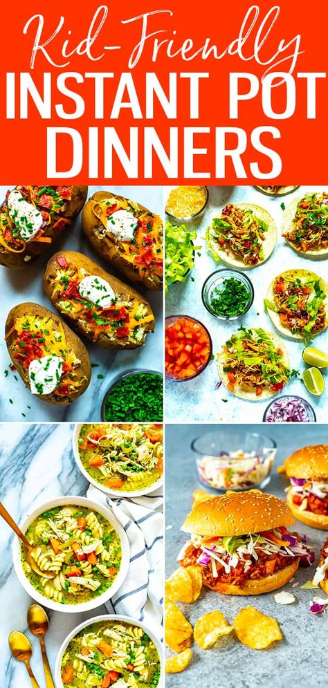 These are the Best Kid-Friendly Instant Pot Dinners! They're perfect for busy weeknights when you want a healthy dinner on the table fast. #kidfriendly #weeknightdinners Easy Weeknight Instant Pot Dinners, Instant Pot Toddler Recipes, Insta Pot Healthy Recipes, Instant Pot Hotel Room Meals, Kid Friendly Instapot Recipes, Instant Pot Weeknight Dinners, Kid Friendly Recipes Dinner, Instant Pot Recipes Kid Friendly, Instant Pot Meals Families