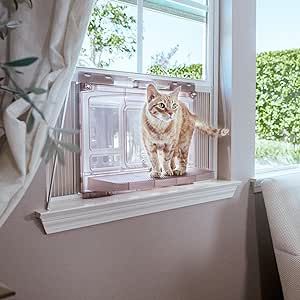 VistaGato Window Cat Perch Catio, for Safely Enjoying The Outdoor Sights Scents and Sounds they Crave, Lounging and Sunbathing, Panoramic Views, for Vertical Moving Windows 26”-36” Cat Window Perch, Window Perch, Cat Window, Cat Perch, Luxury Cat, Pet Care Tips, Large Cats, Outdoor Dog, Cat Pet Supplies