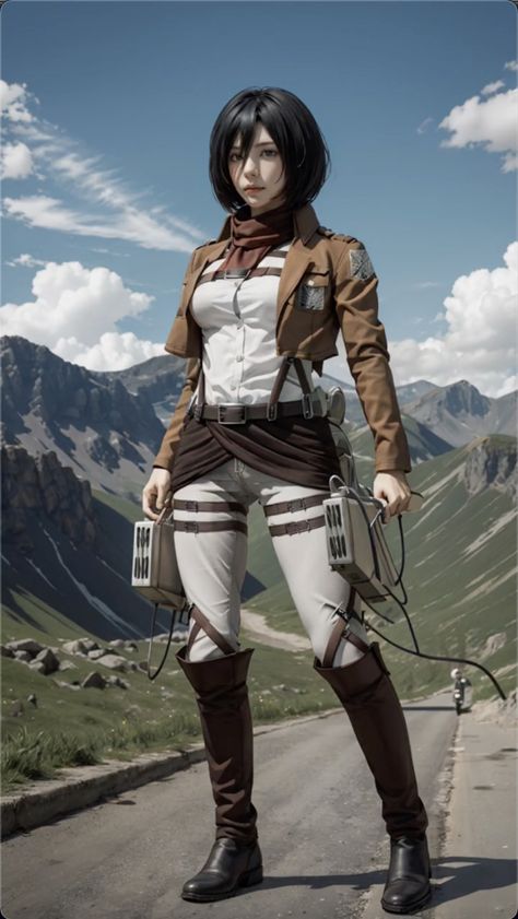 Mikasa Outfit, Attack On Titan Outfit, Eren Cute, Cosplay Eren, Eren Cosplay, Female Cosplay Ideas, Anime Halloween Costume, Mikasa Ackerman Cosplay, Mikasa Cosplay