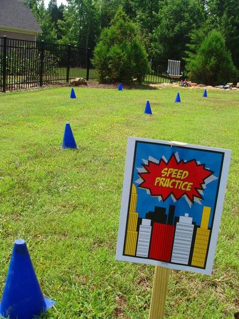 Superhero Outdoor Games, Super Hero Birthday Party Ideas Games, Super Hero Obstacle Course, Super Hero Training Activities, Superhero Birthday Activities, Superhero Training Activities, Super Hero Party Activities, Superhero Obstacle Course, Superhero Party Activities