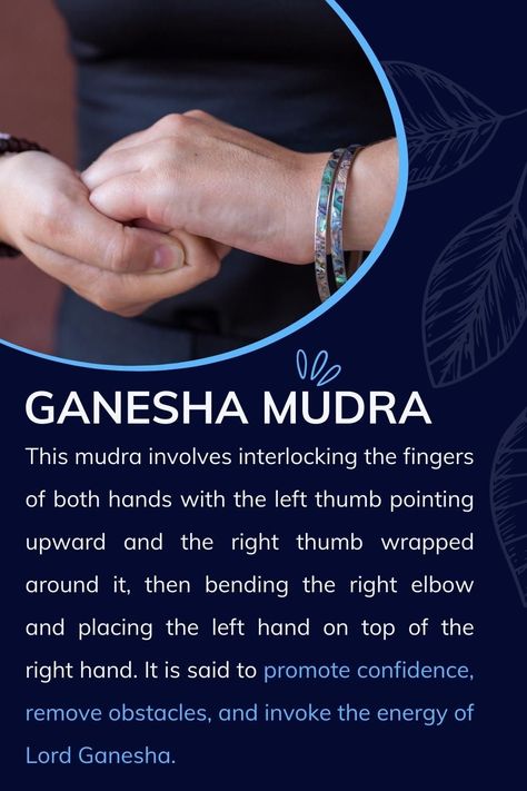 Confidence Mudra, Ganesh Mudra, Mudra Chakra, Ganesha Mudra, Mudras Meanings, Chakra Meditation Guided, Hand Mudra, Diy Massage, Pressure Point Therapy