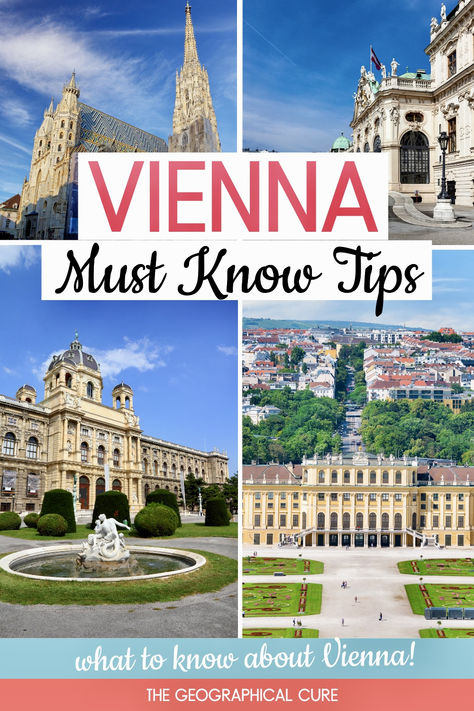 This is the ultimate guide to must know tips for visiting Vienna! Dive into the heart of Austria's capital. Discover how to get around, where to stay, what traditional coffee houses to visit, and the cultural hotspots and attractions that you'll need tickets for. These Vienna tips will ensure your trip is smooth and efficient. Ideal for first-time visitors eager to soak up the best of Vienna. Read on for essential tips and tricks for visiting Vienna! Vienna On A Budget, Vienna Places To Visit, Vienna Austria Travel, Vienna Travel Guide, Vienna Travel, Vienna Austria, Austria Travel, Europe Itineraries, Europe Trip Itinerary