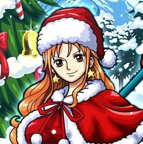 One Piece Christmas Icons, Female Anime Characters, Animes Emo, Straw Hat Pirates, Piece Icons, Anime Christmas, One Piece Nami, Anime Collectibles, Nami One Piece