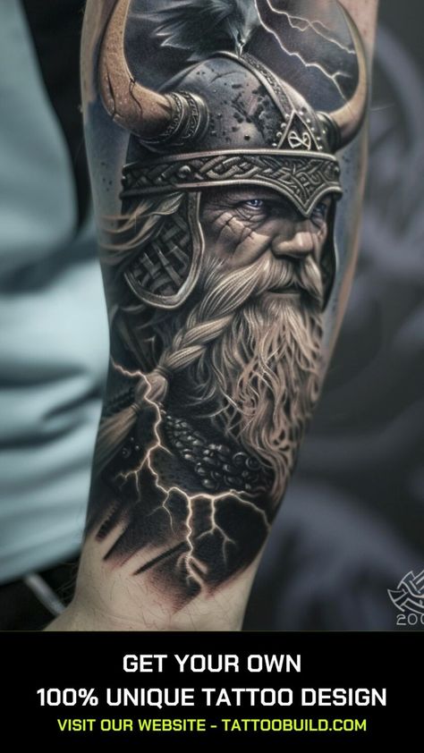 Viking Tattoo Ideas: 30+ Ideas - Tattoo Build Viking Helmet Tattoo Design, Danish Viking Tattoo, Viking Tattoo Sleeve Norse Mythology, Viking Arm Tattoo For Men, Viking Sleeve Tattoo, Viking Helmet Tattoo, Viking Tattoo Ideas, Viking Ship Tattoo, Inside Bicep Tattoo