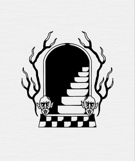 Staircase Tattoo Ideas, Staircase Tattoo Design, Doorway Tattoo Traditional, Stairway Tattoo, Ladder Tattoo, Staircase Tattoo, Door Tattoo, Traditional Staircase, Alien Aesthetic